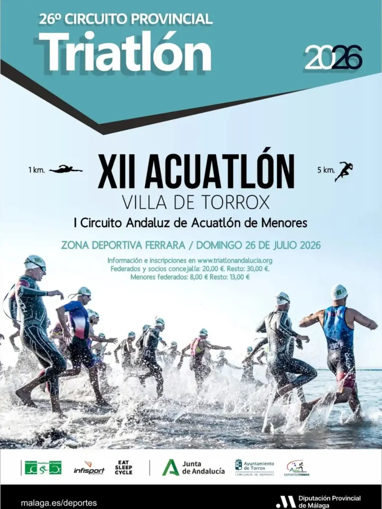 El XII Acuatlón Villa de Torrox contará con la participación de 200 deportistas