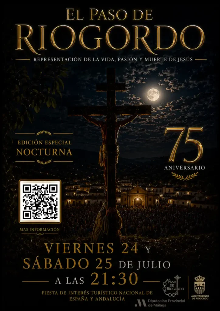 La Diputación impulsa la representación especial nocturna de El Paso de Riogordo con motivo del 75 aniversario de esta tradición